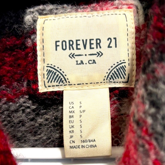 Forever 21 • Plaid wool-blend jacket ◼️🟥◻️ - Picture 3 of 7